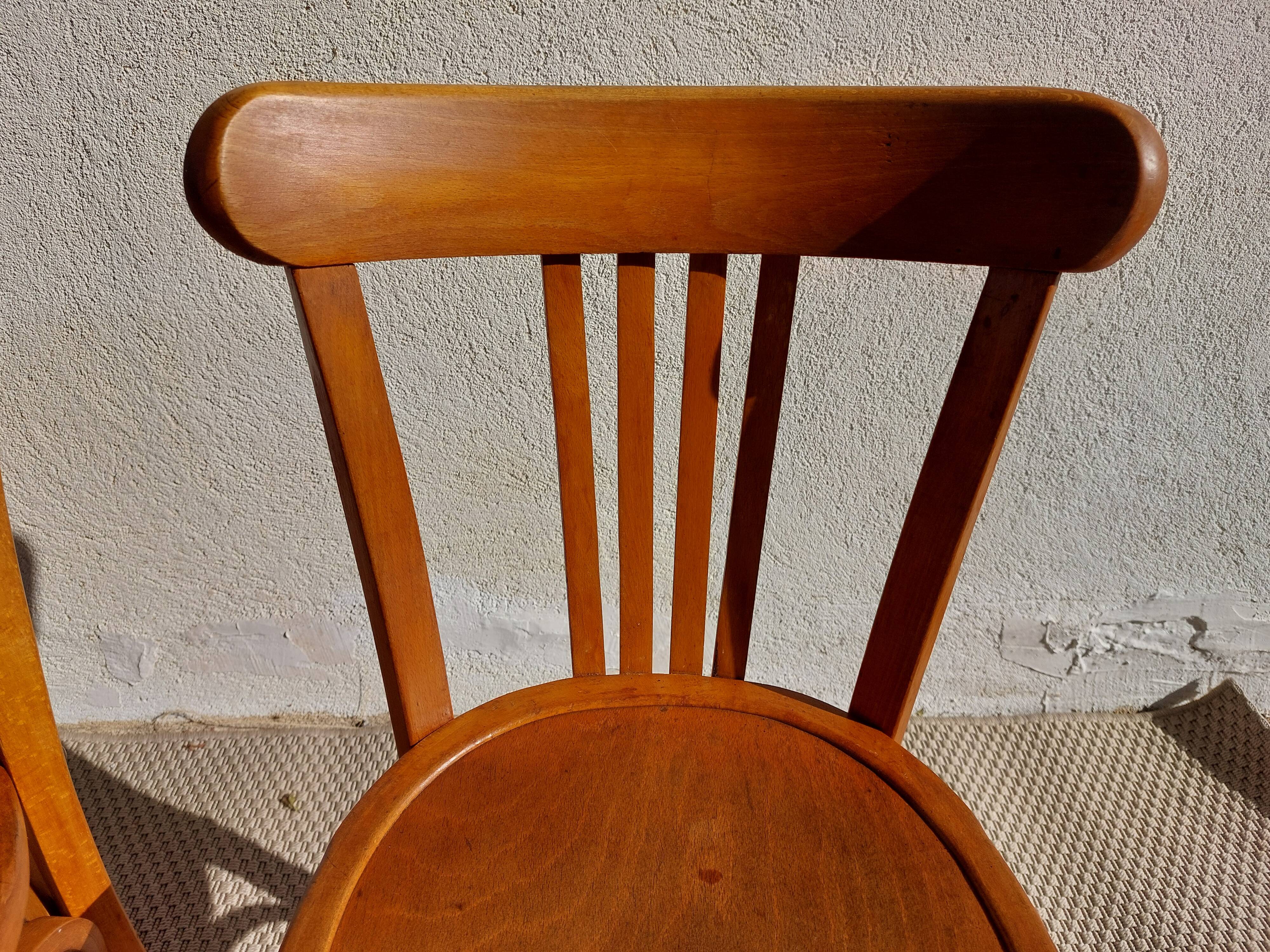 3 Luterma bistro chairs, medium oak finish