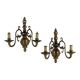 Pair of antique wall sconces in 20th-century Baroque style.