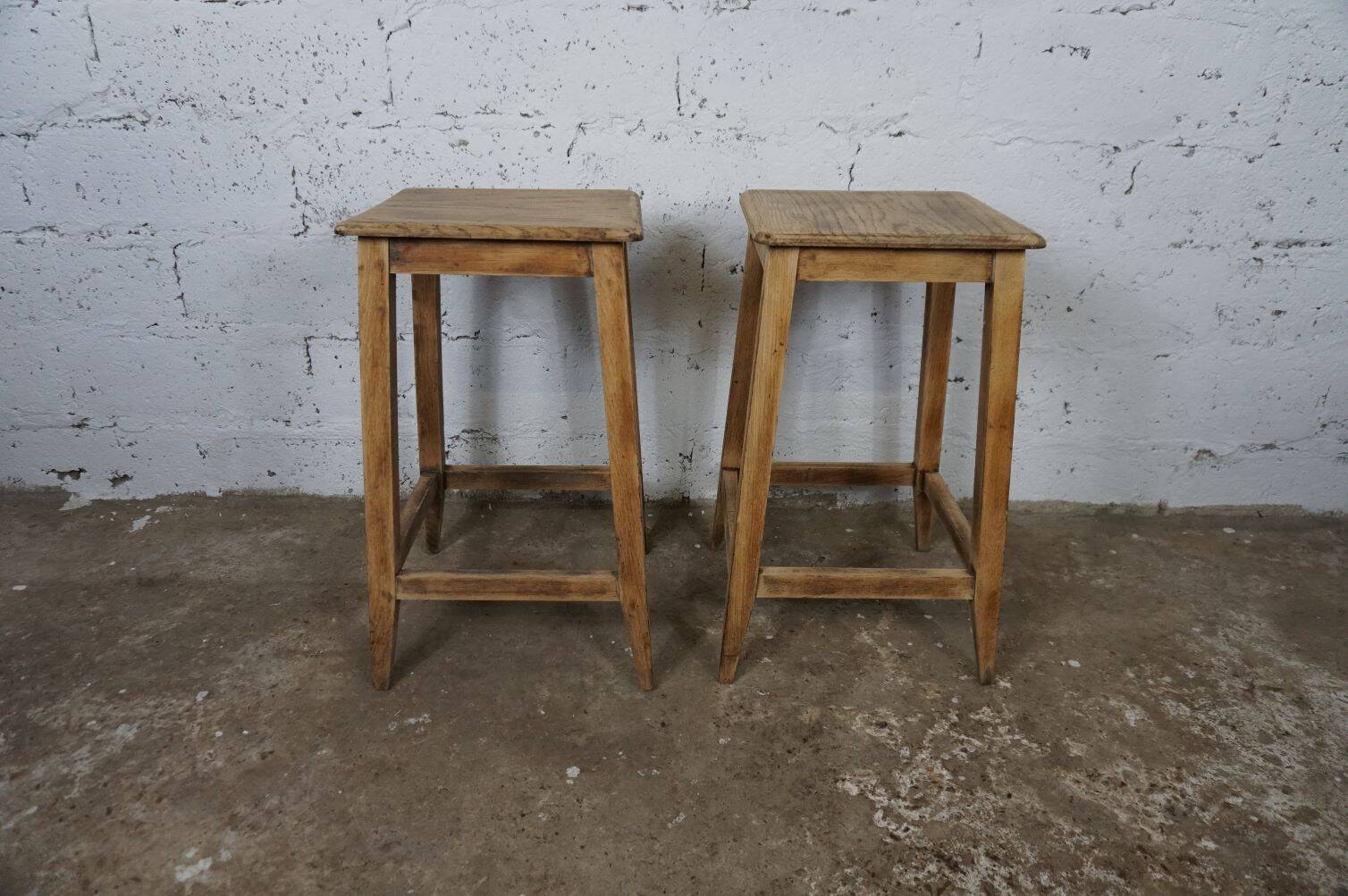 Pair of oak stools (handcrafted)