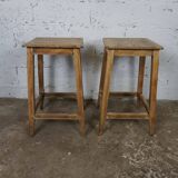 Pair of oak stools (handcrafted)