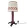 Vintage lamp in burgundy and black leather 1950