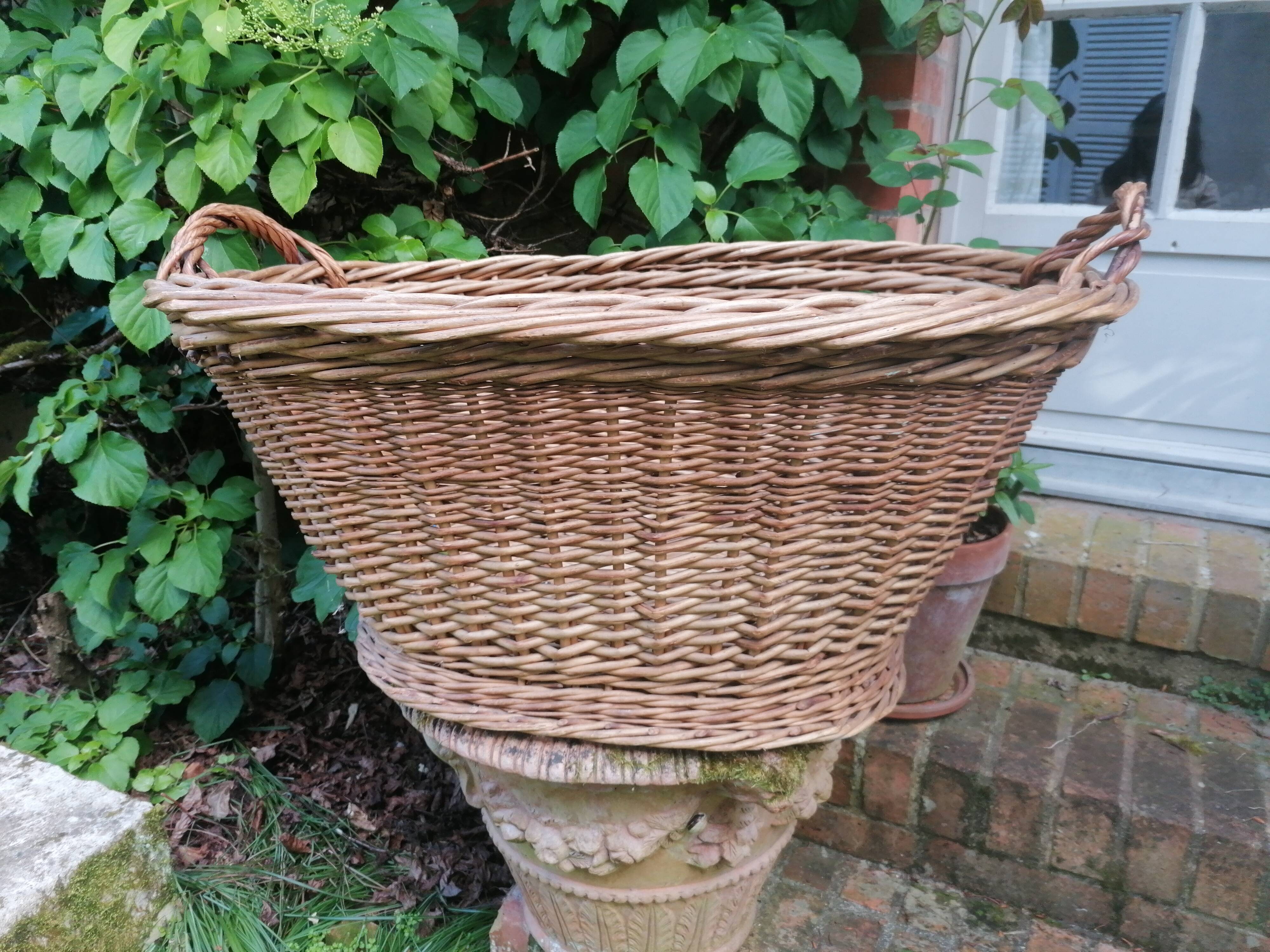 Large wicker laundry basket