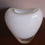Maria Christina Hamel Murano white and transparent heart vase
