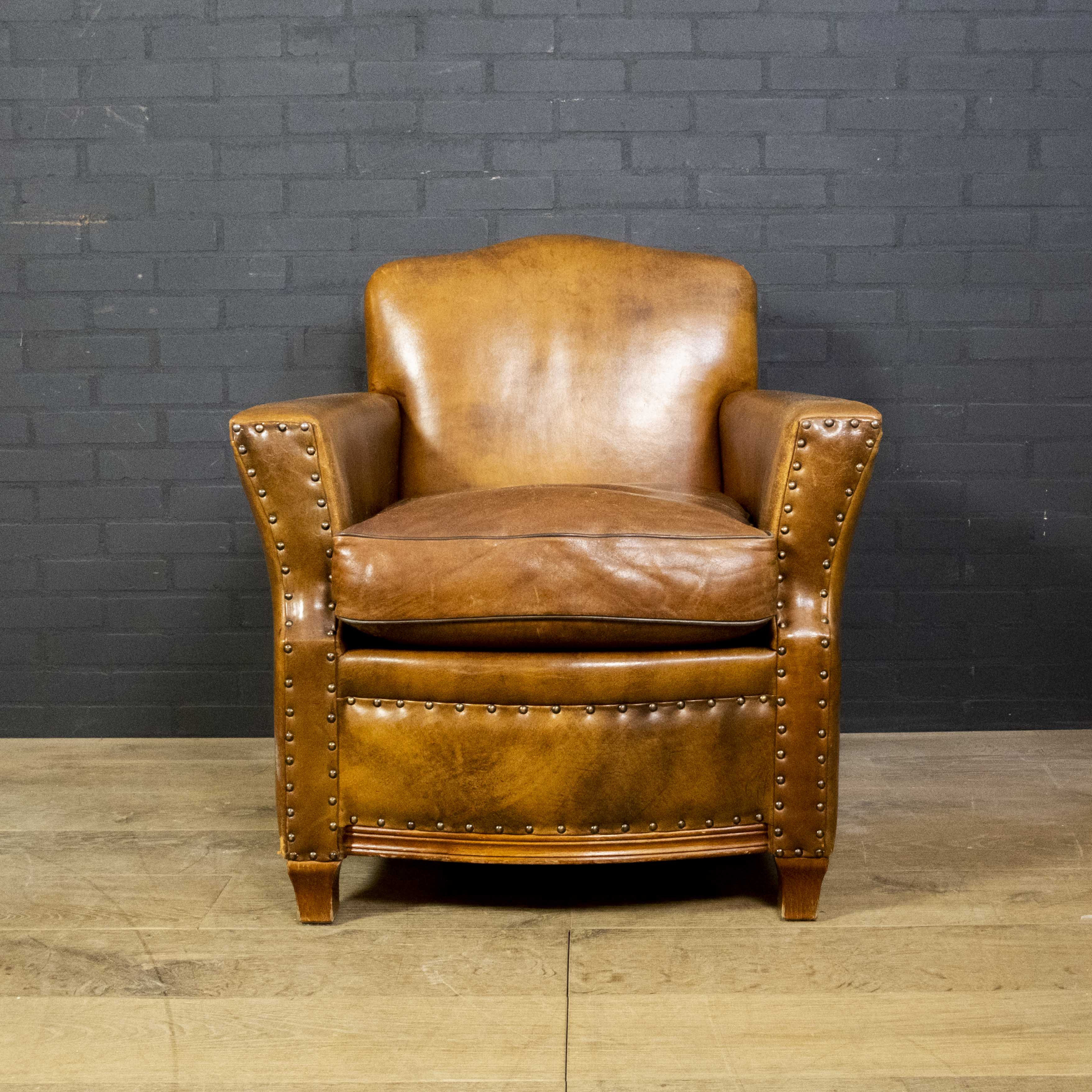 Art Deco club armchair made of Dutch Sheepskin from the 1930s.