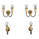 Set of four Mid-Century sconces in lacquer and brass. Italy 1950s