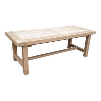 Solid oak farm table raw wood