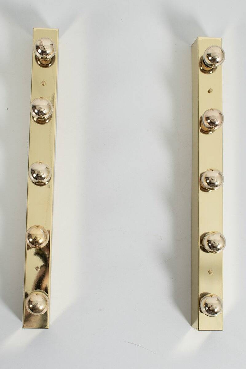 Brass Mirror Wall Lamps, Set of 2