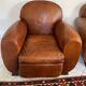 Pair of leather club chairs