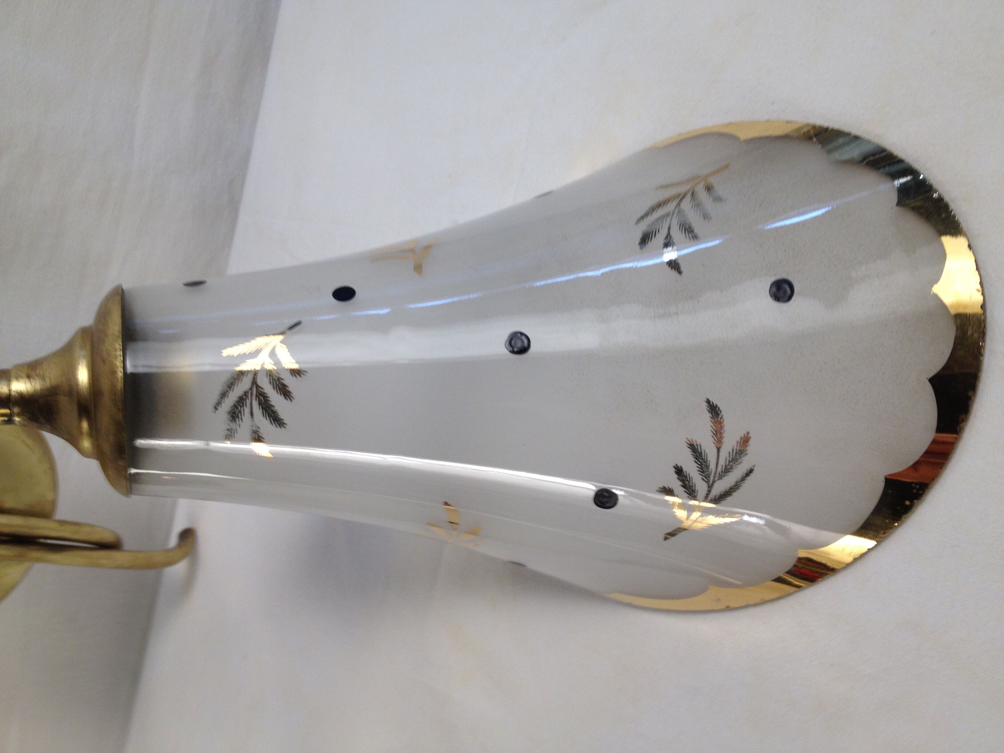 Tulip wall lamp 50s, Vintage, glass and brass