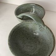 Green ceramic serving dish
