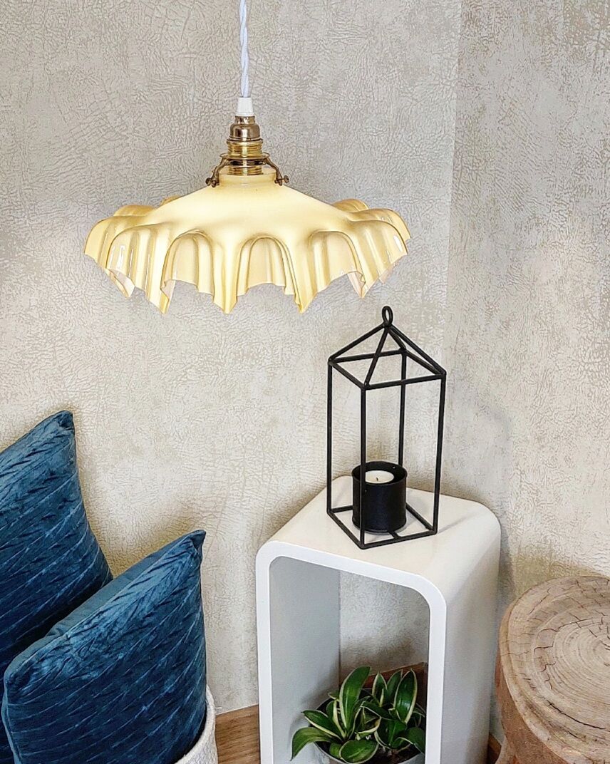 Vintage opaline pendant lamp