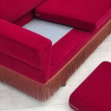 1970s, Danish 3 seater sofa by Ryesberg Møbler, original condition, velour fabric.