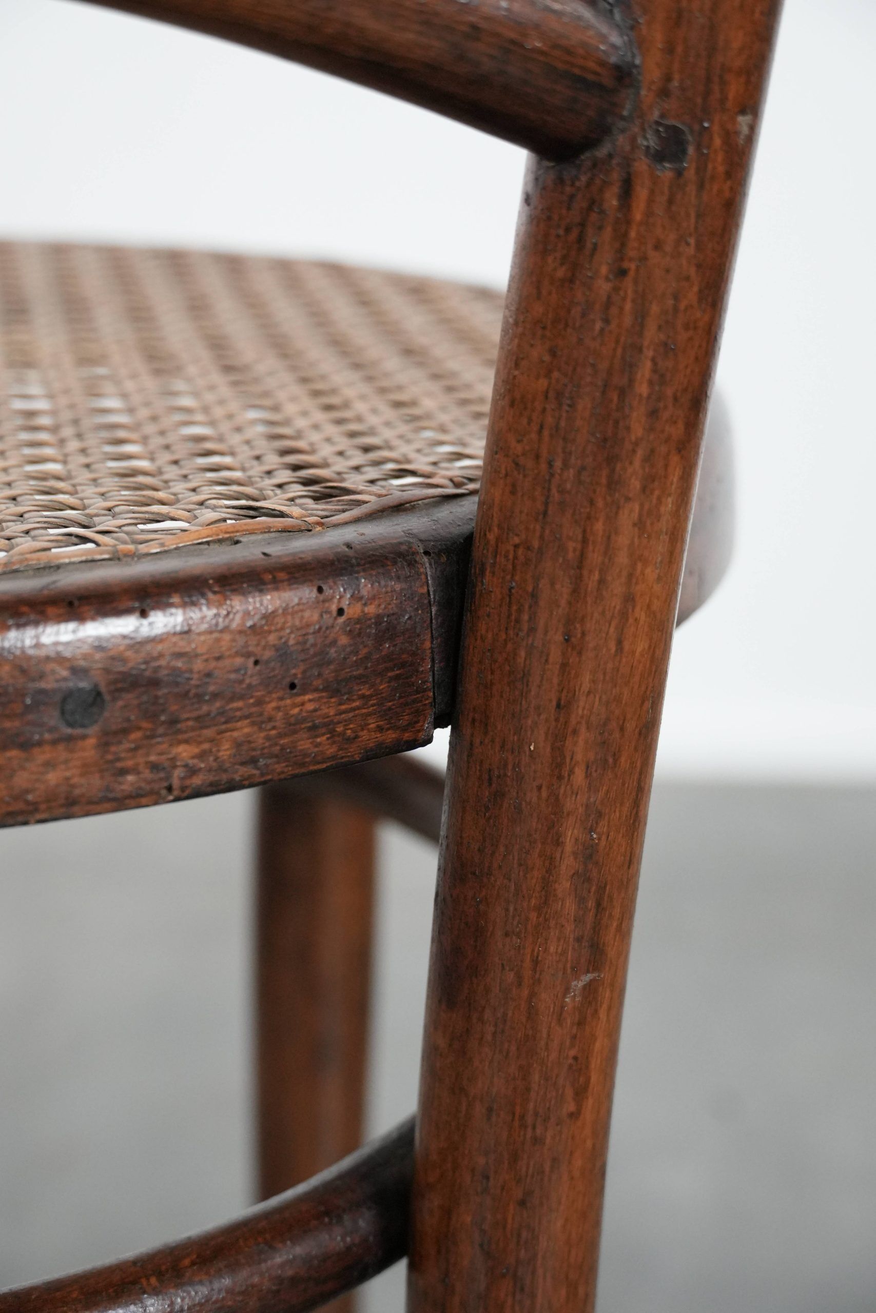 Beautiful set of 6 wooden vintage bistro chairs by Jacob & Josef Kohn Wien with cane seat