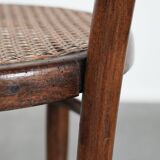 Beautiful set of 6 wooden vintage bistro chairs by Jacob & Josef Kohn Wien with cane seat