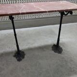 Table de camelot en fonte et marbre
