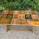 Table basse en bambou et céramique Vallauris  1960