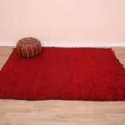Red Vintage Moroccan Rug 180 x 230 cm, Berber Wool Rug, Handmade Boho Rug