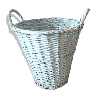 Vintage wicker paniery painted blue