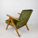 Fauteuil vintage vert olive modèle B-310, années 1970