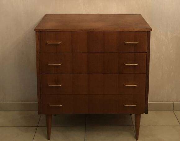Scandinavian wooden chest of drawers from the 1960s