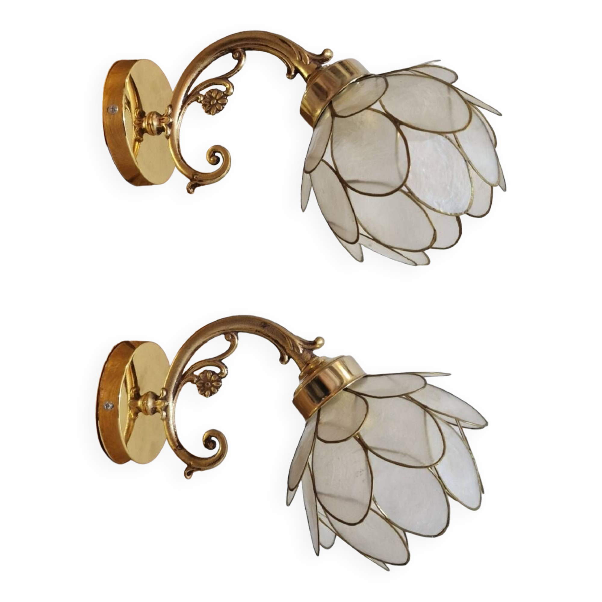 Duo appliques fleurs de nacre