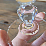 Vintage crystal champagne flutes, low stem (set of 6)