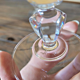 Vintage crystal champagne flutes, low stem (set of 6)
