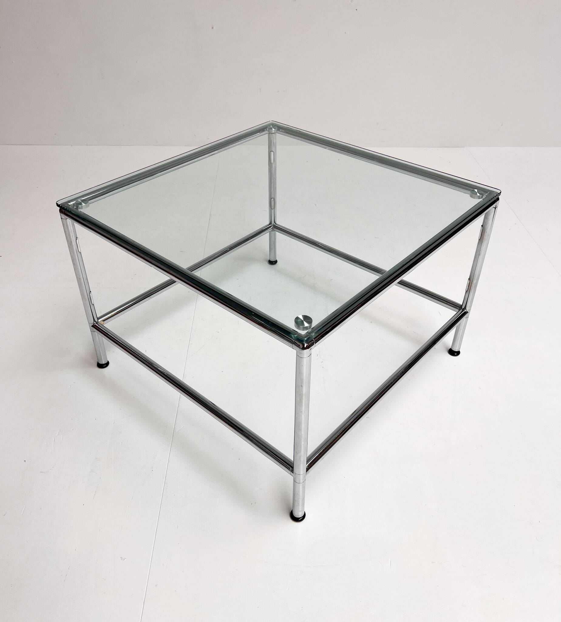 Square glass coffee table 71 x 71 cm, 1990s