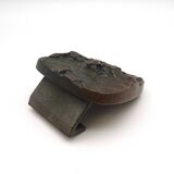 Mid Century Solid Abstract Brutalist Bronze front Door Handle with key hole