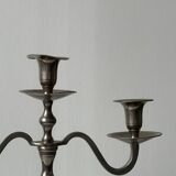 3-light candlestick in silver metal