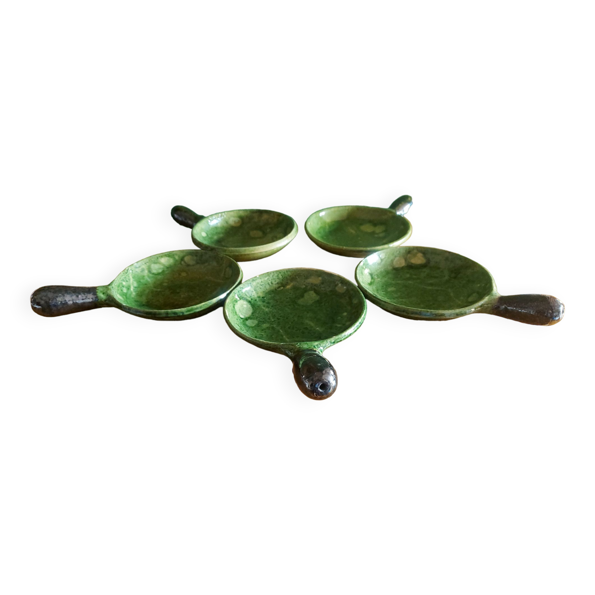 5 cups, Vallauris ceramic pans