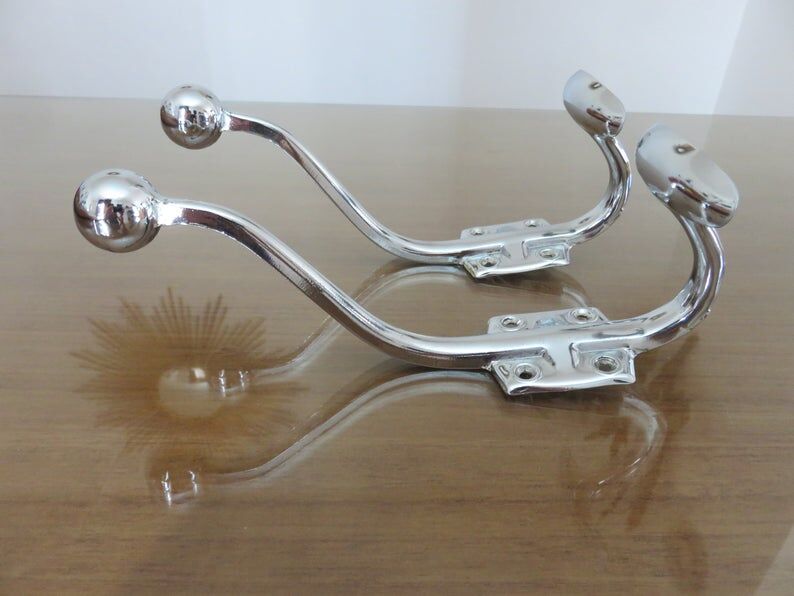 Pair of chrome metal pads 70s