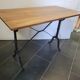 Table bistrot piètement fonte dessus en chêne