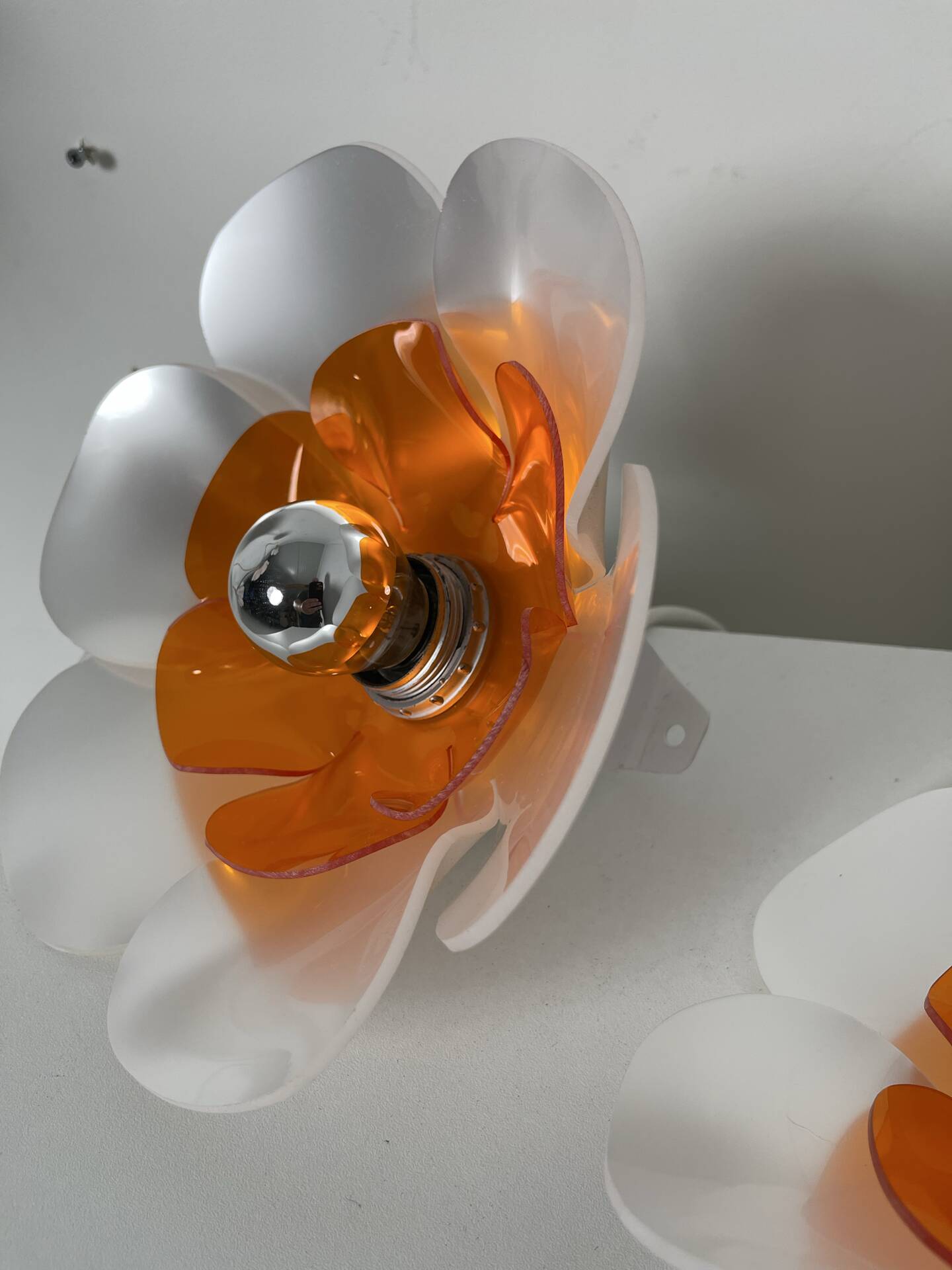 Pair of Flowers wall lights 1970