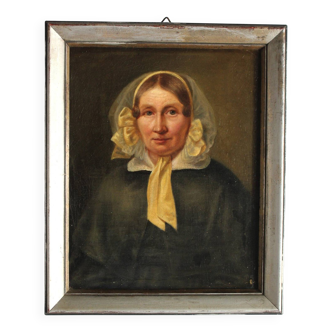 19th Century Portrait of a Lady Oil on Canvas