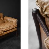 Vintage Mid-Century Danish Modern Cognac Leather 3-Seater Sofa, 1960s