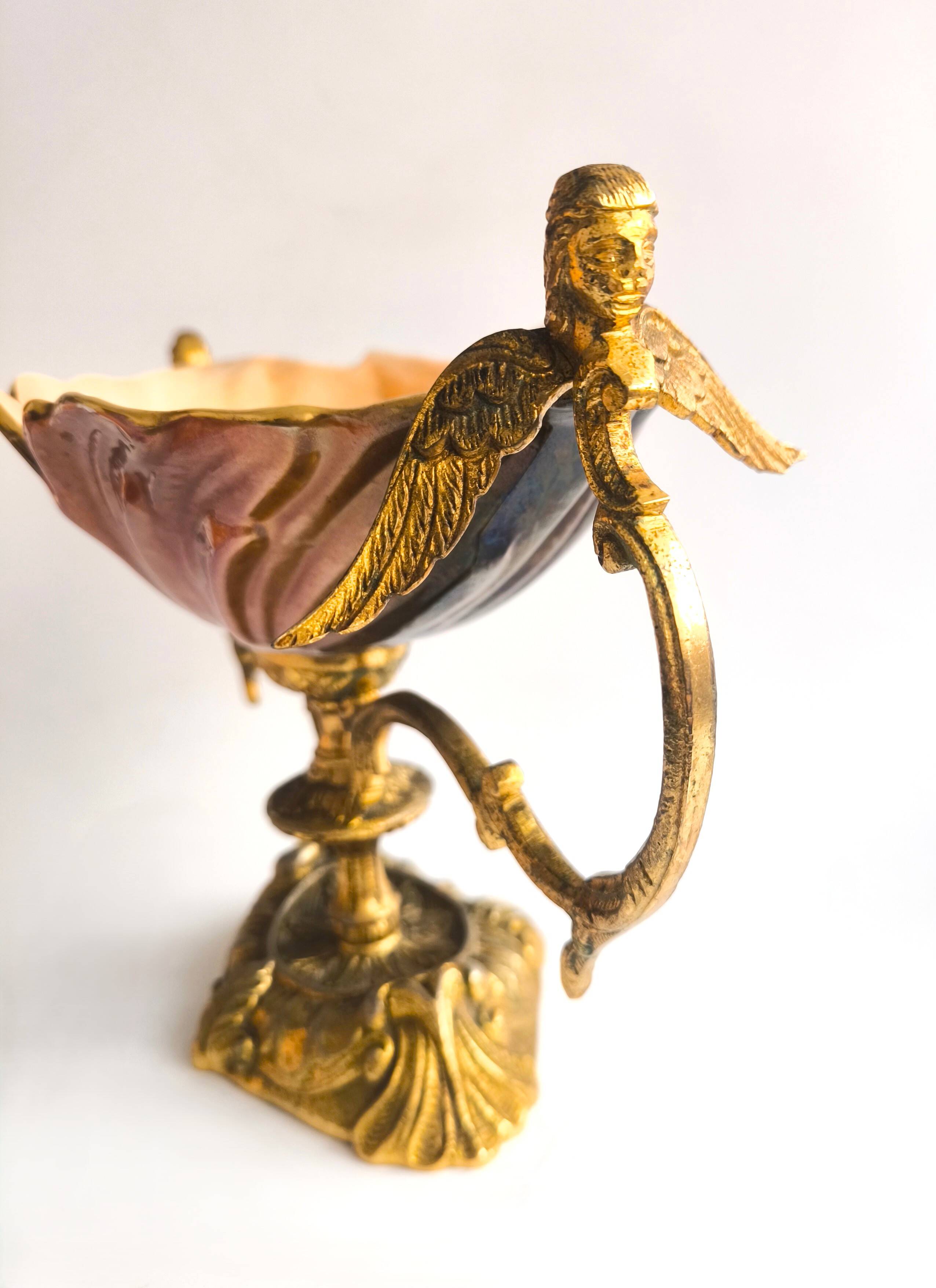 Late Art Deco bronze and porcelain centrepiece.