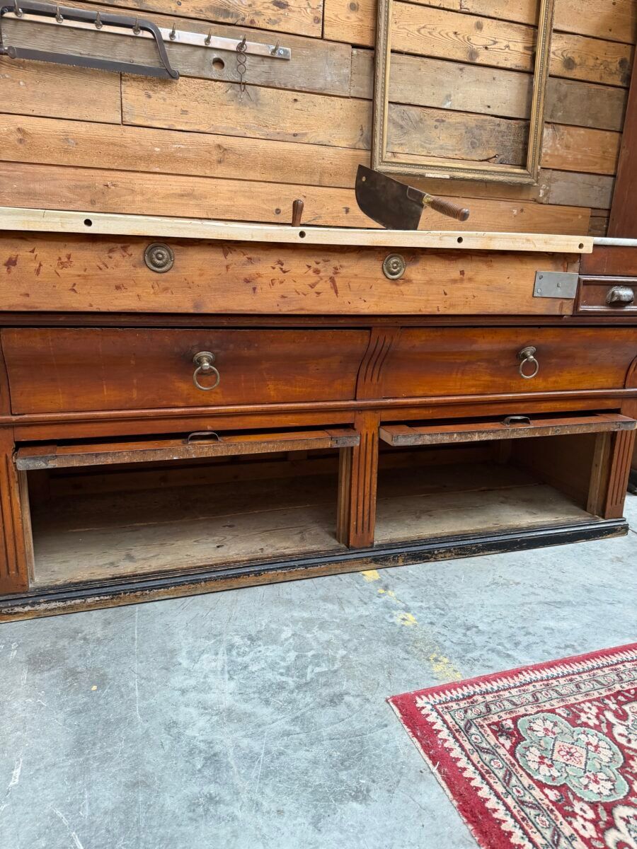 Large butcher's block from the late 19th century.