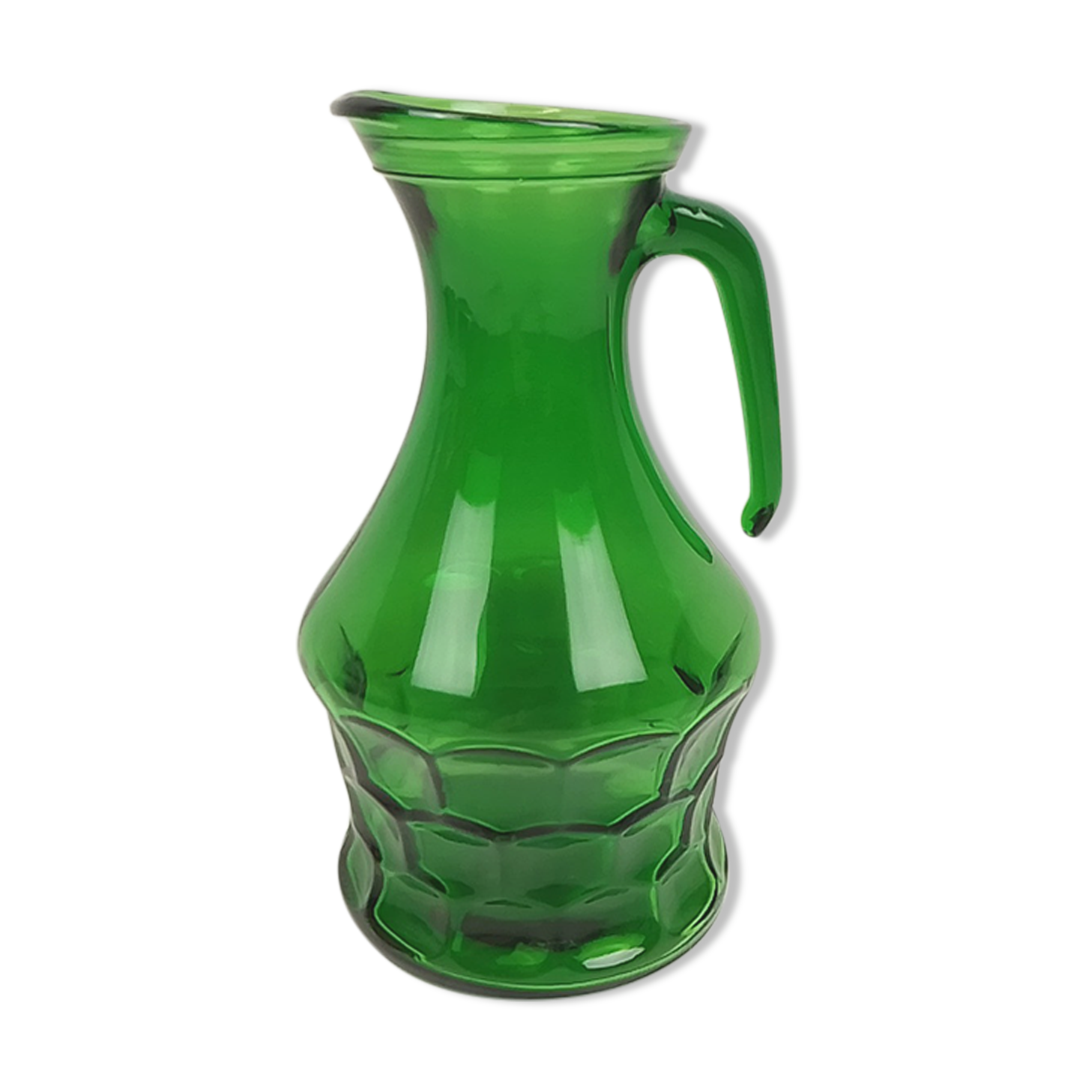 Green glass jug 22.5 cm