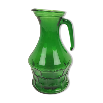 Green glass jug 22.5 cm