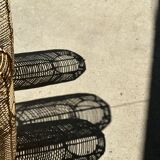 Small lantern-shaped rattan suspension H35 D15