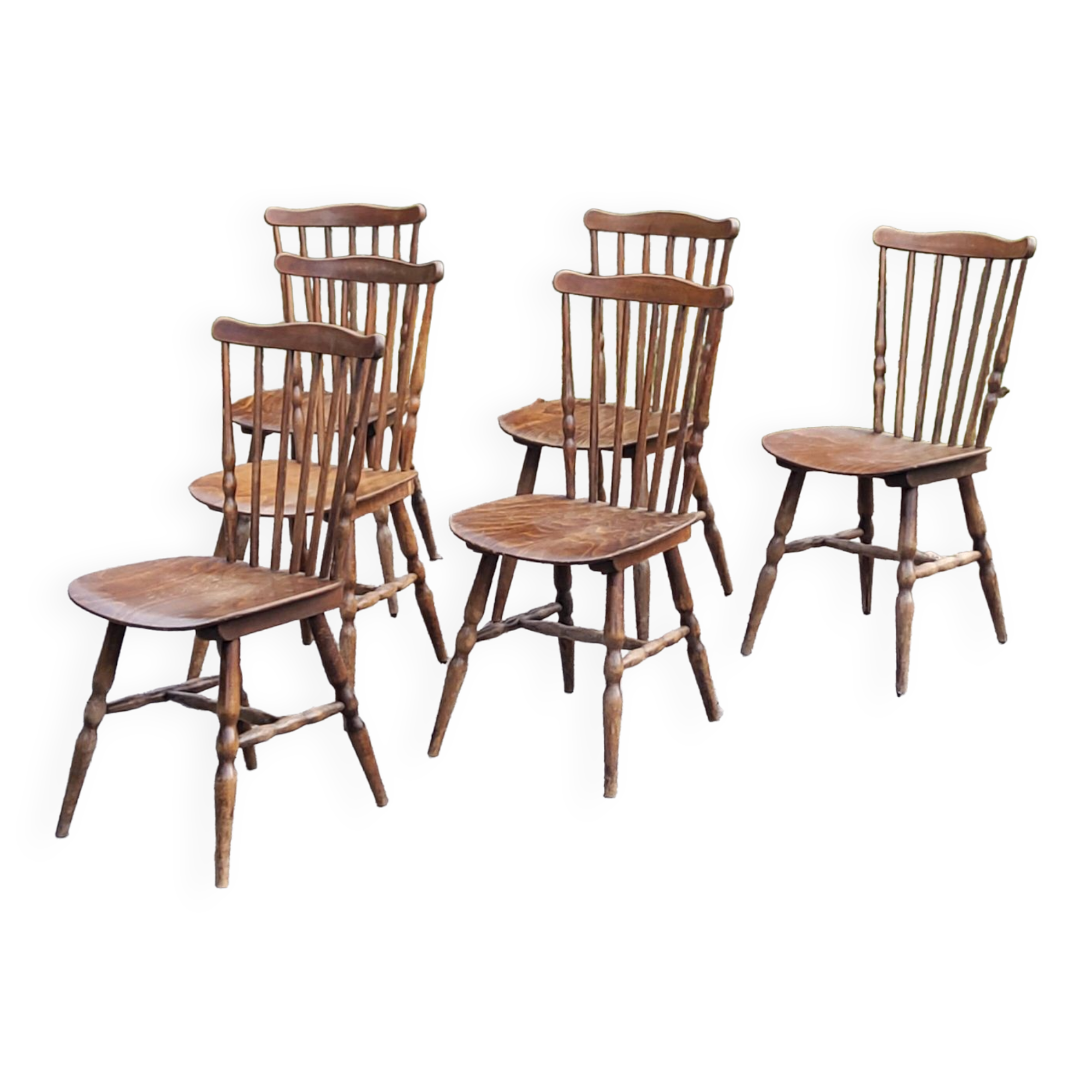 Set de 6 chaises de bistrot Baumann vintage des années 60