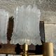 Old pair of wall sconces by Maison Lunel in brass and glass.