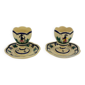 Set of 2 HB quimper egg cups