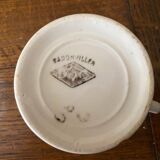 Cup and saucer in Iron Earth Badonviller apricot décor
