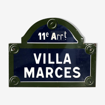 Plaque émaillée Villa Marques vintage 60's