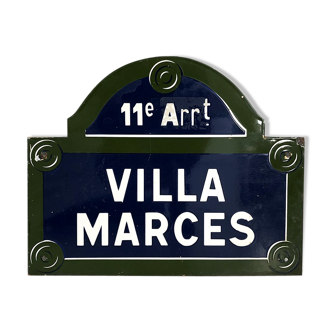 Plaque émaillée Villa Marques vintage 60's