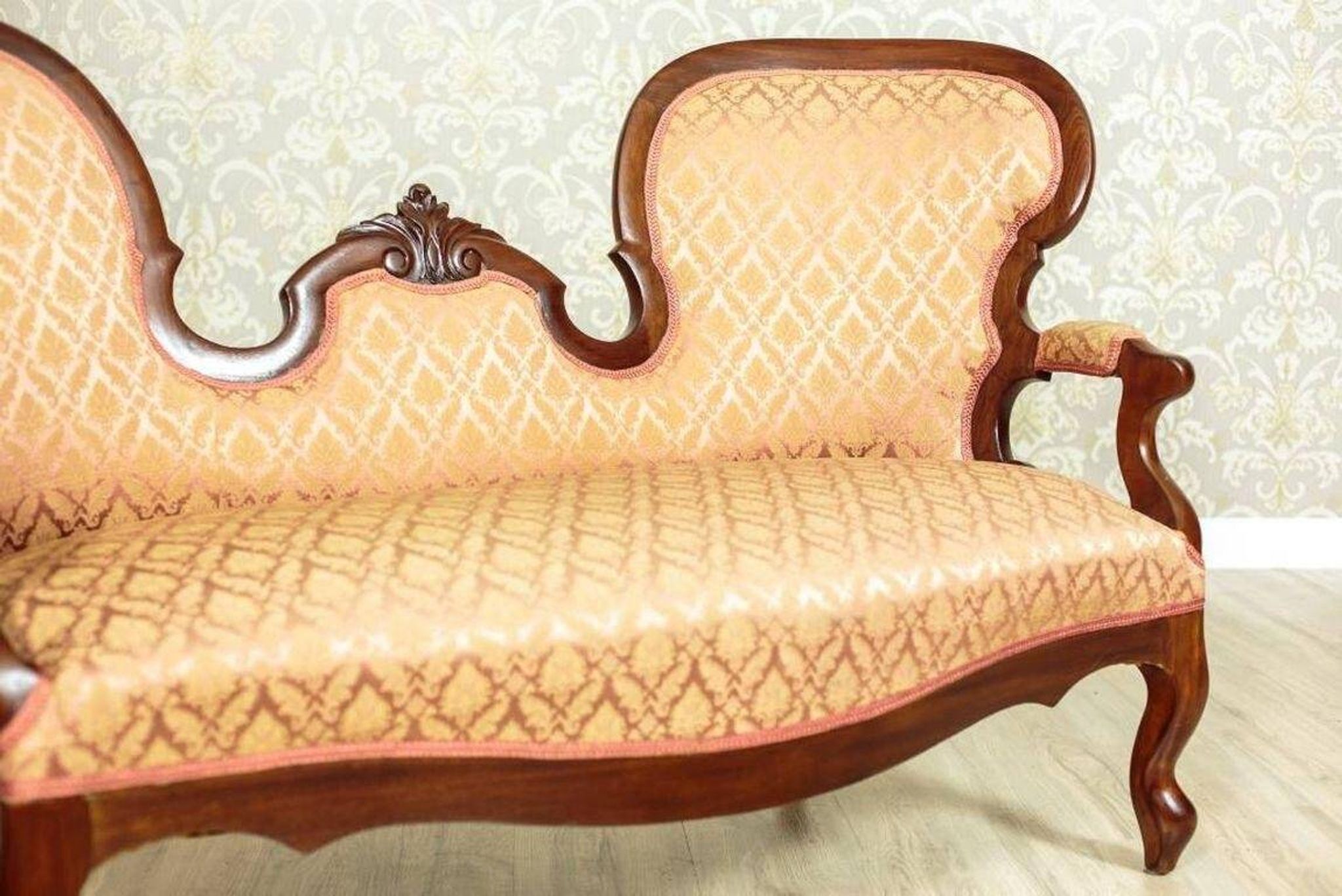Sofa en noyer vintage, 1880