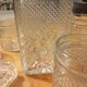 Whiskey service in glass carafe and 6 glasses