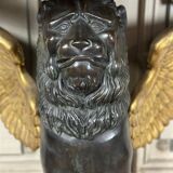 Pair of marble and bronze console tables, Italy, circa 1930